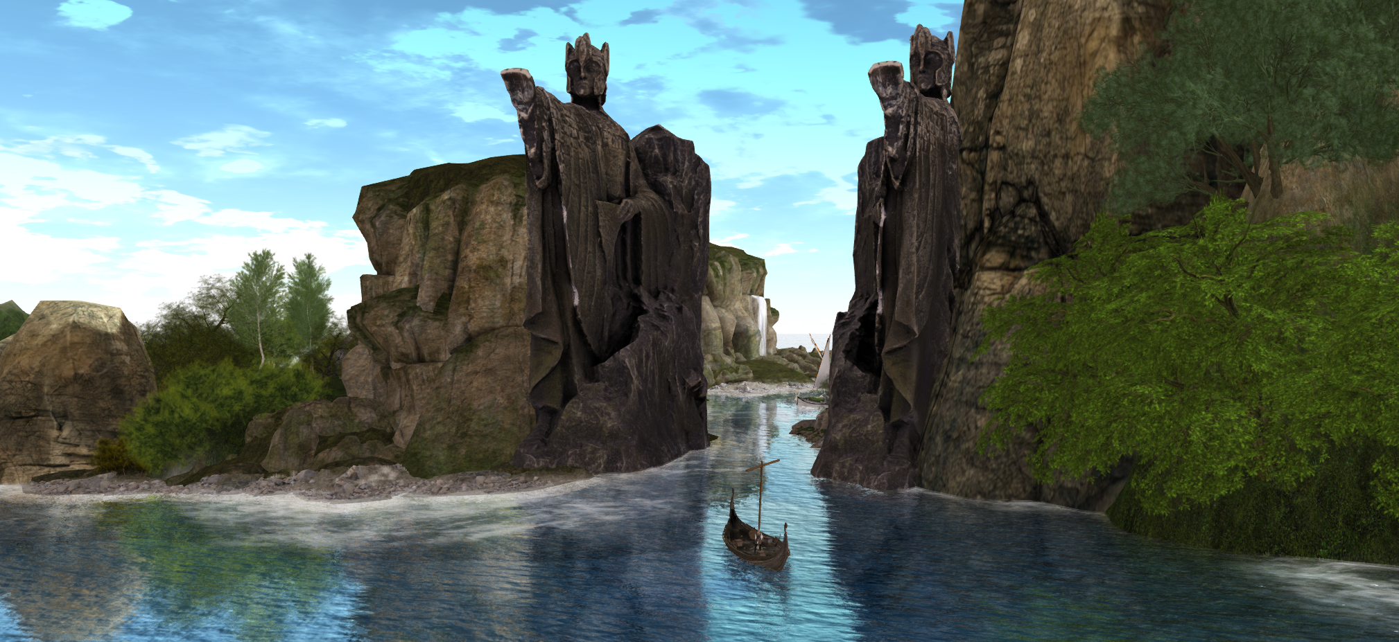 view on the gates of Argonath at WesLorien on vibel grid